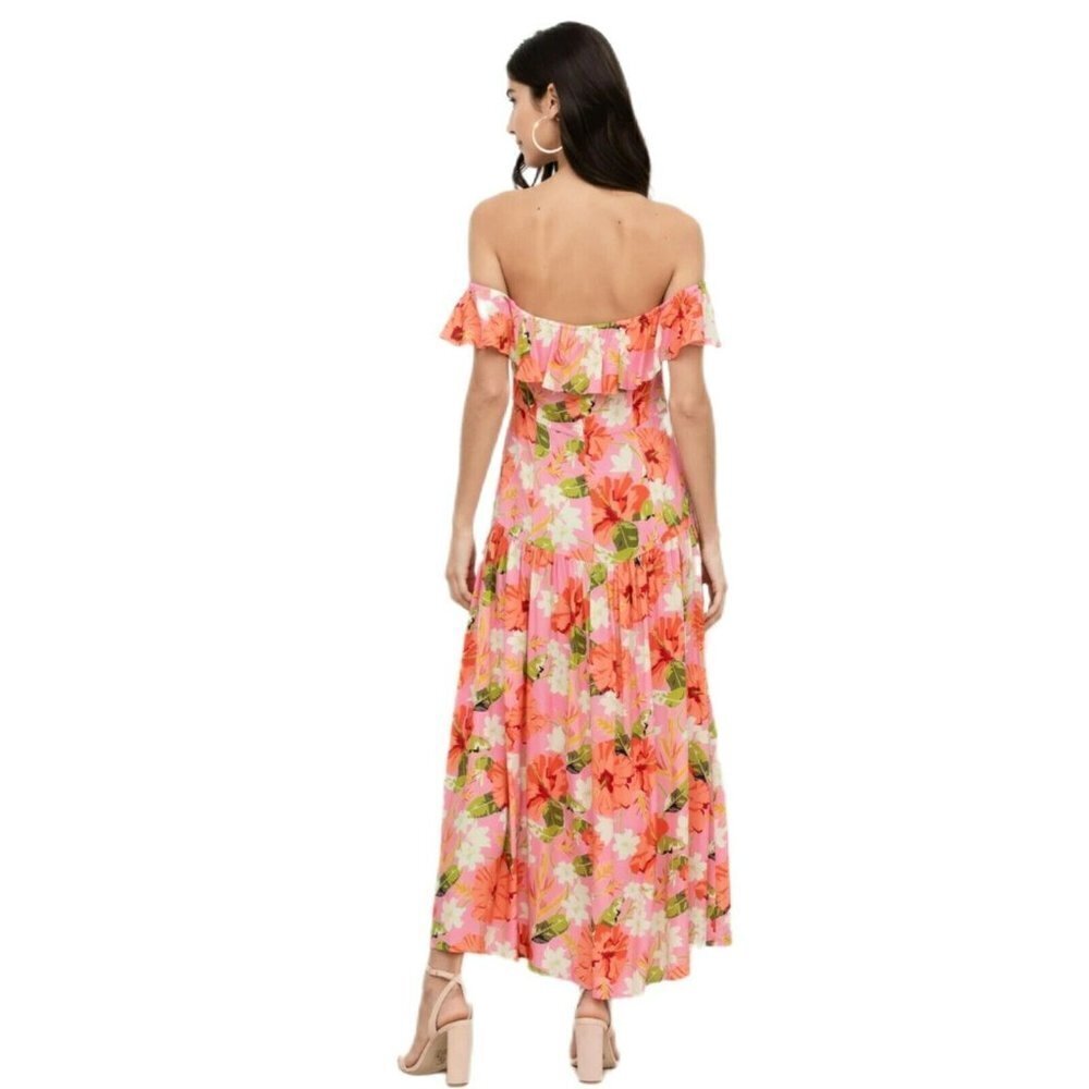 Yumi Kim NWT Spring Fling Off-Shoulder Maxi Dress floral Button down Size 10 - Picture 2 of 9